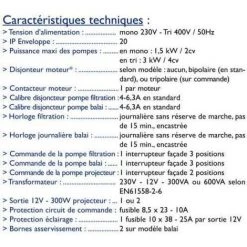 Coffret électrique ELEXIUM Avec Disjoncteur, Balai Seul Aqualux -Pompe et filtre de piscine Soldes 1151161 2