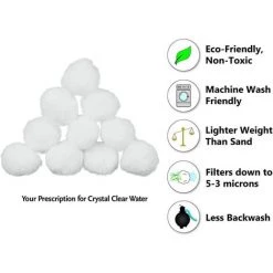 Kueatily Boules De Filtre De Piscine, Balles Filtrantes,Média Filtre à Fibres Pour Piscine Filtres à Sable Filtrage De L'eau. (Blanc) -Pompe et filtre de piscine Soldes 27965133 4