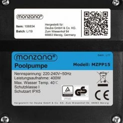 MONZANA Pompe Filtre à Sable 9.960 L/h Système Filtration Piscine Boules Filtrantes 700g -Pompe et filtre de piscine Soldes 32166624 5