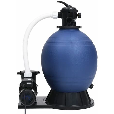 VidaXL Filtre à Sable Avec Vanne 7 Voies Et Pompe 1000 W Bleu Et Noir 2 VidaXL Filtre à Sable Avec Vanne 7 Voies Et Pompe 1000 W Bleu Et Noir – Image 2