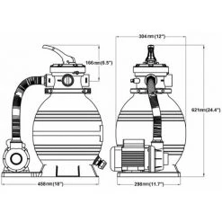 HAPPYSHOPPING Pompe A Filtre A Sable 400 W 11000 L/h -Pompe et filtre de piscine Soldes 41862375 5