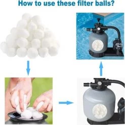 Boules De Filtre De Piscine 700g, Balles Filtrantes Réutilisables, Balles De Filtration Au Lieu De 25 Kg De Sable Filtrant, Utilisées Dans Les Piscines, Filtres à Sable, Triomphe Filtration D'Eau (blanc) -Pompe et filtre de piscine Soldes 42447627 4