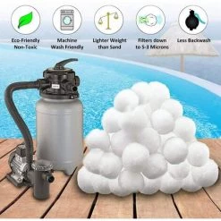 GDRHVFD 700G Filtre Balls Balles De Filtration,Filtre Pour Piscine De Peut Remplacer 25 Kg Sable Filtrant Sable De Quartz,Convient À Divers Systèmes De Filtration Boules De Filtre De Piscine -Pompe et filtre de piscine Soldes 45502093 4