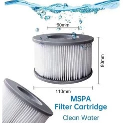 TINOR Filtres De Rechange Pour Mspa Cartouche Filtrante,pour Sous-Marins Et Spa Chauds,Convient Pour Tous Les Jacuzzis Actuels,pour Piscines Gonflables (4pièces) -Pompe et filtre de piscine Soldes 45809877 2