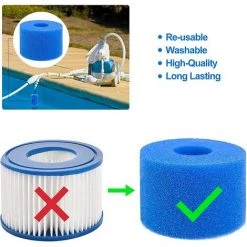 BARES Éponge Filtrante Type S1 Filtres De Piscine En Mousse, Cartouche Filtrante RéUtilisable Pour Intex Type S1, Mousse Pour Piscine, Aquarium, Spa(6 Pièces) 9 BARES Éponge Filtrante Type S1 Filtres De Piscine En Mousse, Cartouche Filtrante RéUtilisable Pour Intex Type S1, Mousse Pour Piscine, Aquarium, Spa(6 Pièces) -Pompe et filtre de piscine Soldes 53560701 5