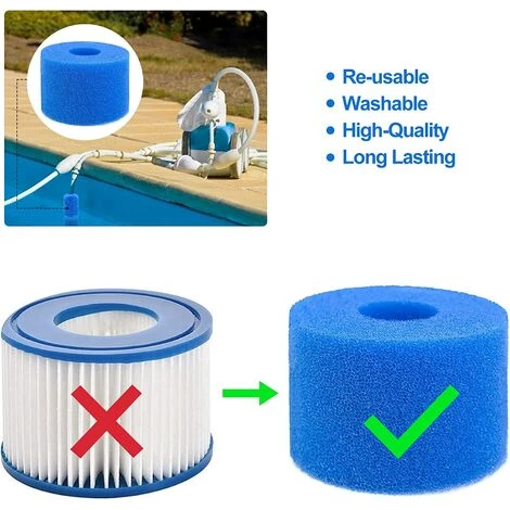 BARES Éponge Filtrante Type S1 Filtres De Piscine En Mousse, Cartouche Filtrante RéUtilisable Pour Intex Type S1, Mousse Pour Piscine, Aquarium, Spa(6 Pièces) 5 BARES Éponge Filtrante Type S1 Filtres De Piscine En Mousse, Cartouche Filtrante RéUtilisable Pour Intex Type S1, Mousse Pour Piscine, Aquarium, Spa(6 Pièces) – Image 5