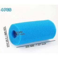 TINOR Lot De 4 Éponge Filtrante Type A, Mousse Pour Filtre Piscine Reutilisable, Filtre Éponge Cartouche Filtre En Mousse, Éponge Filtrante Pour Piscine Spa Type A -Pompe et filtre de piscine Soldes 53664019 2
