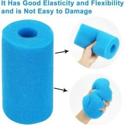 TINOR Lot De 4 Éponge Filtrante Type A, Mousse Pour Filtre Piscine Reutilisable, Filtre Éponge Cartouche Filtre En Mousse, Éponge Filtrante Pour Piscine Spa Type A -Pompe et filtre de piscine Soldes 53664019 5