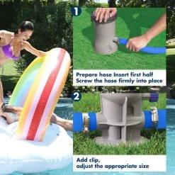 MERKMAK Tuyau De Filtre De Remplacement 2 Pcs Pour Piscine En Pvc De Qualite Superieure, 1,25 X 59 Pouces Avec Ruban Adhesif Fonctionne Avec Toutes Les Pompes De Filtration Pour 330 Gph, 530 Gph Et 1 000 Gph Bleu -Pompe et filtre de piscine Soldes 54395990 5