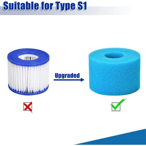 ILOVEMILAN 4 Pièces Éponge Filtrante Type S1, Cartouche De Filtre En Mousse, Mousse Pour Filtre Piscine, Réutilisables Et Lavables, Filtre En Mousse Pour Spa, Piscine, Jacuzzi 4 ILOVEMILAN 4 Pièces Éponge Filtrante Type S1, Cartouche De Filtre En Mousse, Mousse Pour Filtre Piscine, Réutilisables Et Lavables, Filtre En Mousse Pour Spa, Piscine, Jacuzzi – Image 4
