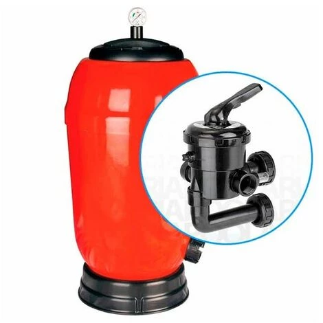 SUINGA Filtre De Piscine Latéral Rapidpool, Ø 650mm + SORTIE 1 1/2'', Couleur Rouge 1 SUINGA Filtre De Piscine Latéral Rapidpool, Ø 650mm + SORTIE 1 1/2'', Couleur Rouge