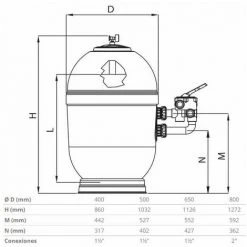 SUINGA Filtre De Piscine Latéral Rapidpool, Ø 400mm + SORTIE 1 1/2'', Couleur Rouge -Pompe et filtre de piscine Soldes 54466917 2