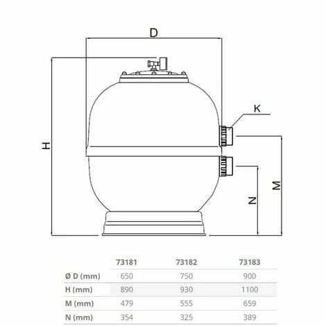 SUINGA Filtre Piscine Ø 650 Mm - Sorties 1½", Sans Vanne De Sélection 2 SUINGA Filtre Piscine Ø 650 Mm - Sorties 1½", Sans Vanne De Sélection – Image 2
