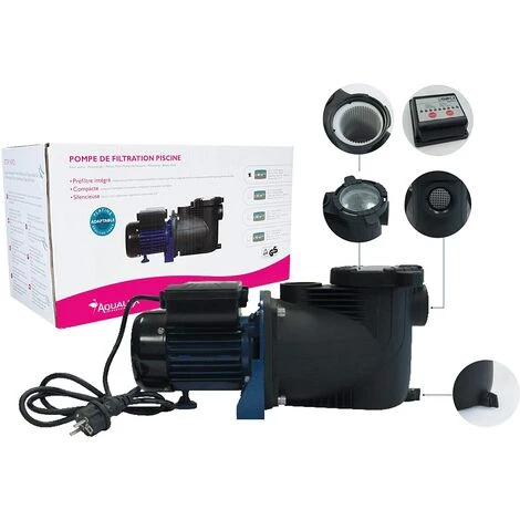 AQUALUX EDENEA Pompe Pour Filtration Piscine Avec Timer Intégré - 1/3CV - (en Complément D'un Filtre) - 0 1 AQUALUX EDENEA Pompe Pour Filtration Piscine Avec Timer Intégré - 1/3CV - (en Complément D'un Filtre) - 0