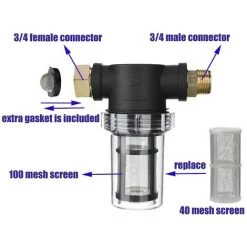 Filtre De Tuyau D'arrosage Pour Entrée D'eau De Nettoyeur Haute Pression, Filtre En Ligne Pour Sédiments, écran 40 Mailles, 100 Mailles Supplémentaires, Fontainebleau 7 Filtre De Tuyau D'arrosage Pour Entrée D'eau De Nettoyeur Haute Pression, Filtre En Ligne Pour Sédiments, écran 40 Mailles, 100 Mailles Supplémentaires, Fontainebleau -Pompe et filtre de piscine Soldes 55255409 3