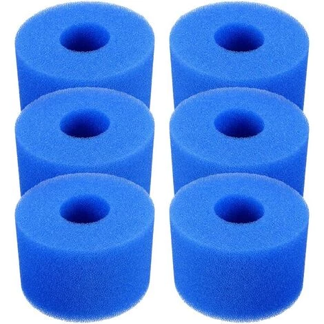BARES Lot De 6 Cartouches De Filtre De Piscine Réutilisables Et Lavables En Mousse Pour Jacuzzi Type S1 (bleu) 1 BARES Lot De 6 Cartouches De Filtre De Piscine Réutilisables Et Lavables En Mousse Pour Jacuzzi Type S1 (bleu)