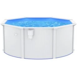 INLIFE Piscine Avec Parois En Acier 300x120 Cm Blanc -Pompe et filtre de piscine Soldes 55641552 3