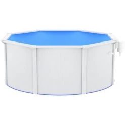 INLIFE Piscine Avec Parois En Acier 300x120 Cm Blanc -Pompe et filtre de piscine Soldes 55641552 4