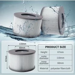 LANGRAY Filtre Spa Pour Mspa, Filtres Pour MSpa Piscines Gonflables, Cartouches Filtrantes Pour Spa Gonflable Mspa - Modèle à Partir De 2020 (2pcs) -Pompe et filtre de piscine Soldes 56482082 2