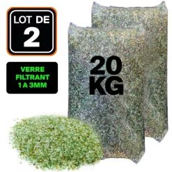 LLOFER LOT DE 2 SACS 20KG VERRE FILTRANT 1,6 A 3MM