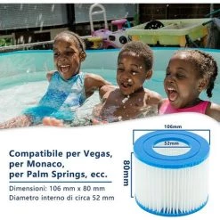 LONGZIMING Cartouches De Filtre Pour Piscine Type VI Pour Bestway 58323, Taille VI Spa Cartouche Filtre Pour Baignoire Pour Miami Pour Vegas, Pour Monaco -Pompe et filtre de piscine Soldes 56760668 3