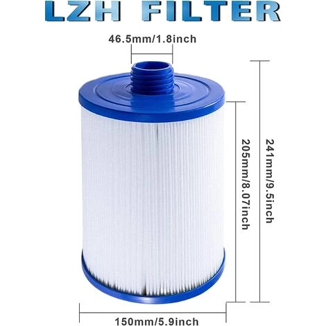 LONGZIMING Cartouche De Filtre De Spa 2 Pièces, Pour Filtre À Remous Pleatco Pww50 , Filtre De Spa Pour Filtre De Remplacement Unicel 6ch-940 Spa Business Whirlpool 2 LONGZIMING Cartouche De Filtre De Spa 2 Pièces, Pour Filtre À Remous Pleatco Pww50 , Filtre De Spa Pour Filtre De Remplacement Unicel 6ch-940 Spa Business Whirlpool – Image 2