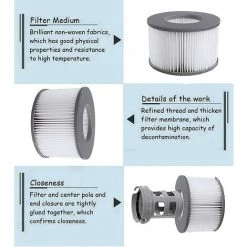 LONGZIMING Filtres De Rechange Pour Mspa Cartouche Filtrante,pour Sous-Marins Et Spa Chauds,Convient Pour Tous Les Actuels,pour Piscines Gonflables - Modèle à Partir De 2020 (4pièces) -Pompe et filtre de piscine Soldes 56762276 5