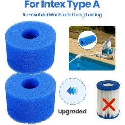 LONGZIMING Filtre De Piscine En Mousse, Filtre Éponge Cartouche, Éponge Filtrante Type A, Cartouche De Filtre En Mousse Réutilisable Lavable, Pour Spa, Piscine, Jacuzzi (4 Pièces) -Pompe et filtre de piscine Soldes 56762761 3