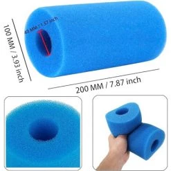 LONGZIMING Mousse Filtre Piscine Cartouches Filtrantes Réutilisables Préfiltre Mousse Éponge Filtrante Pour Piscine Spa Nettoyant Réutilisable Pour Éponge De Filtre Lavable Pour Bains à Remous Piscine(2 Pièces) -Pompe et filtre de piscine Soldes 56762765 3