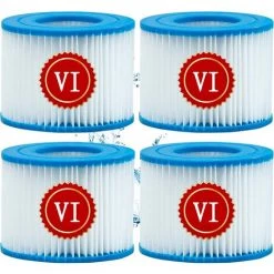 CHANCEY Cartouche Defiltre Piscine Type VI, Pour Bestway Type VI Pool Filter, Taille 6-58323 Pour Filtre Spa Pour Bestway, Pour Nettoyage Filtre Spa, 4Pcs,Bleu,SEMAket