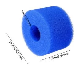 ROSIER Éponge Filtrante, Mousse Pour Filtre Piscine, Filtre Piscine Lavable Réutilisable, Filtre Éponge Cartouche, Filtre Spa Réutilisable (2 Pièces, Bleu, 108*40*73MM)——VEBTles -Pompe et filtre de piscine Soldes 57240227 2