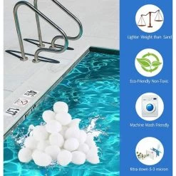 ABCRITAL Filtre Balls Balles De Filtration, Filtre Pour Piscine De 700G/1400G Peut Remplacer 25Kg/50Kg Sable Filtrant, Convient À Divers Systèmes De Filtration Boules De Filtre De Piscine -Pompe et filtre de piscine Soldes 57637574 5