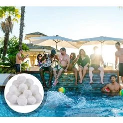 TANABATA Boule Pour Pompe Piscine,350g Balles Filtrantes Réutilisables, Filtre Pour Piscine Alternative Pour 12.5kg De Sable Filtrant,Verre Filtrant Piscine,Filtres à Sable Piscine -Pompe et filtre de piscine Soldes 57756000 5