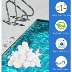 TANABATA Filtre Balls Balles De Filtration, Filtre Pour Piscine De 700g/1400g Peut Remplacer 25kg/50kg Sable Filtrant, Convient à Divers Systèmes De Filtration Boules De Filtre De Piscine -Pompe et filtre de piscine Soldes 57756479 5