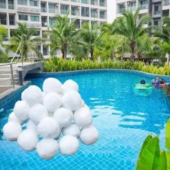 PERLE RARE 200g Boules De Filtre De Piscine, Balles Filtrantes,Média Filtre à Fibres Pour Piscine Filtres à Sable Filtrage De L'eau. (Blanc) -Pompe et filtre de piscine Soldes 58039938 2