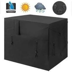 MACARON Couverture De Chauffe-Piscine Tissu Oxford 210D Couverture De Pompe à Chaleur De Piscine Housse De Mobilier D'extérieur Pour Climatiseur, Chauffe-Piscine, Mobilier D'extérieur（noir 101×86×78cm）LO-Ron -Pompe et filtre de piscine Soldes 58064903 4