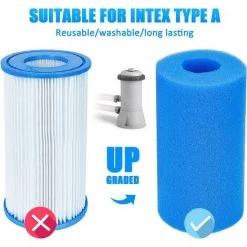 TANABATA Éponge Filtrante Type A 10*20cm,Mousse Pour Filtre Piscine Reutilisable 4 Pcs,Filtre Éponge Cartouche,Filtre De Piscine En Mousse,Réservoir De Poissons Filtre Éponge,Eponge De Filtre Pour Aquarium -Pompe et filtre de piscine Soldes 58385549 3