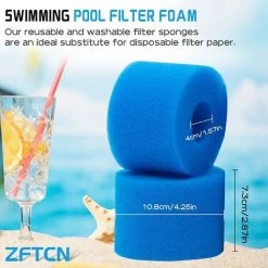 TANABATA 4 Filtres De Piscine En Mousse Filtre Pour Type S1 - Filtre En Mousse Pour Spa, Piscine - Réutilisables Et Lavables - Éponge De Filtration De Type S1 -Pompe et filtre de piscine Soldes 58385554 4