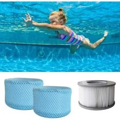 AOUGO Lot De 6 Sacs En Maille Pour Filtre De Piscine MSpa, Filtre De Piscine Gonflable, Cartouches De Spa, Filet De Protection 10,5 X 6,8 Cm -Pompe et filtre de piscine Soldes 58573983 3
