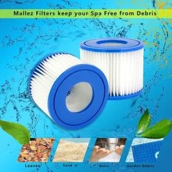 HIASDFLS Cartouche Filtrante Vi Pour Bestway, Hot Tub Filtre, Cartouches De Filtre De Piscine Pour Lay-Z-Spa, Paris, Miami, Vegas, Monaco, Palm Springs, 2 Filtres-2Pcs -Pompe et filtre de piscine Soldes 58678019 3