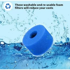 GDRHVFD 6Pcs Filtre Éponge, Éponge De Cartouche Filtrante, Éponge De Filtre De Piscine, Cartouche De Remplacement Lavable Réutilisable, Filtre D'Éponge De Filtre De Bain À Remous (6 Pièces 7.3X10.8) -Pompe et filtre de piscine Soldes 58696776 4