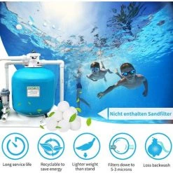 FVBJD 1600g Boules De Filtre De Piscine Balles Filtrantes Balles De Filtration Filtre Balls Réutilisables Peut Remplacer 32 Kg Sable Filtrant Sable De Quartz,Convient à Divers Systèmes De Filtration -Pompe et filtre de piscine Soldes 58754764 2