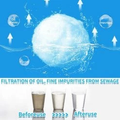 FVBJD 1600g Boules De Filtre De Piscine Balles Filtrantes Balles De Filtration Filtre Balls Réutilisables Peut Remplacer 32 Kg Sable Filtrant Sable De Quartz,Convient à Divers Systèmes De Filtration -Pompe et filtre de piscine Soldes 58754764 3