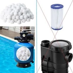 FVBJD Balles Filtrantes, Boules De Filtre De Piscine 700 G, Boules Filtrantes Remplace 25 Kg De Sable Filtrant, Accessoires De Système De Filtration, Pour Le Nettoyage De La Piscine, Pompe De Filtration -Pompe et filtre de piscine Soldes 58754770 4