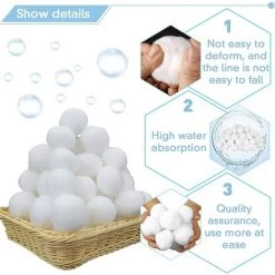 FVBJD 1300g Balles Filtrantes,Boules De Filtre De Piscine,Réutilisables,Média Filtre à Fibres Peut Remplacer 45 Kg Sable Quartz Piscine Filtres à Sable Filtrage De L'eau,Utilisées Dans Les Piscines -Pompe et filtre de piscine Soldes 58754775 3