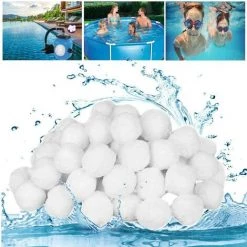 FVBJD 700g Filtre Balls Balles De Filtration,Filtre Pour Piscine De Peut Remplacer 25 Kg Sable Filtrant Sable De Quartz,Convient à Divers Systèmes De Filtration Boules De Filtre De Piscine