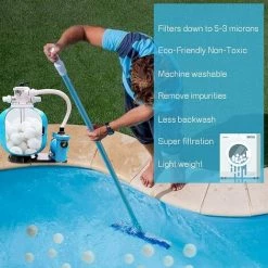 FVBJD Boules De Filtre De Piscine 700g,Balle Filtrante Piscine,Alternative Pour 25 Kg De Sable,Filtre Pour Système De Filtre à Sable,Boules De Filtre Réutilisables De Piscine,Filtrage De L'eau -Pompe et filtre de piscine Soldes 58754783 5