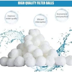 FVBJD Balles Filtrantes,Filtres De Piscine,Balles Filtrantes Piscine,Filtre Balls Balles De Filtration,Balles Filtrantes Réutilisables,Boule Filtrante,Outils De Nettoyage De Piscine Réutilisables（700g） -Pompe et filtre de piscine Soldes 58754784 4