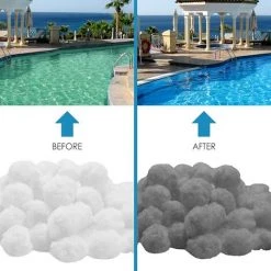 FVBJD Balles Filtrantes,Filtres De Piscine,Balles Filtrantes Piscine,Filtre Balls Balles De Filtration,Balles Filtrantes Réutilisables,Boule Filtrante,Outils De Nettoyage De Piscine Réutilisables（700g） -Pompe et filtre de piscine Soldes 58754784 5