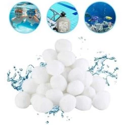 FVBJD Boules De Filtre De Piscine,Balles Filtrantes Piscine,Balle Filtrante Piscine,Piscine Filtres à Sable Filtrage,Balles Filtrantes Réutilisables,Filtre Pour Piscine.